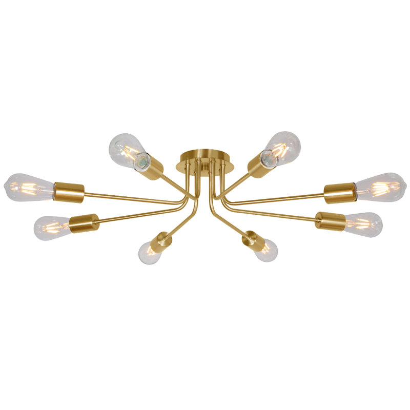Jackson Heights Semi Flush Mount, Brushed Brass