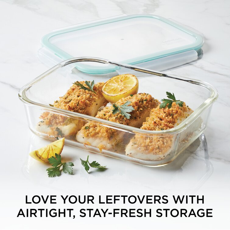 Glass Food Storage Containers with Lids Airtight Rectangle Strong