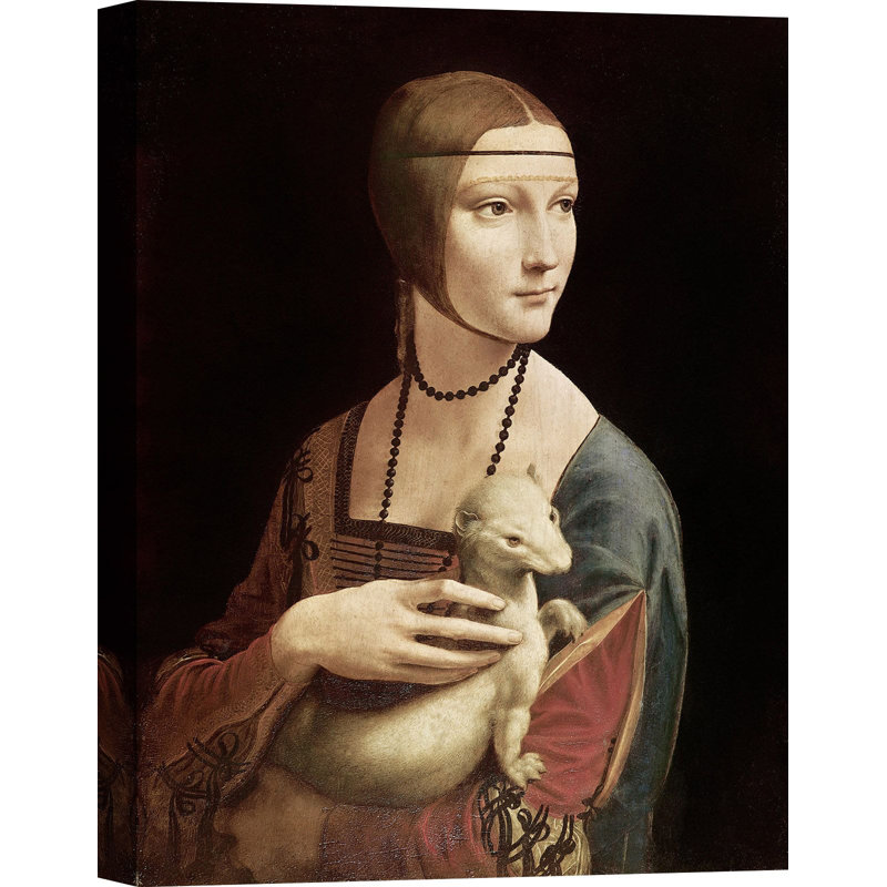 Lady With An Ermine by Leonardo Da Vinci - Wrapped Canvas Painting, 100cm H x 70cm W x 4cm D