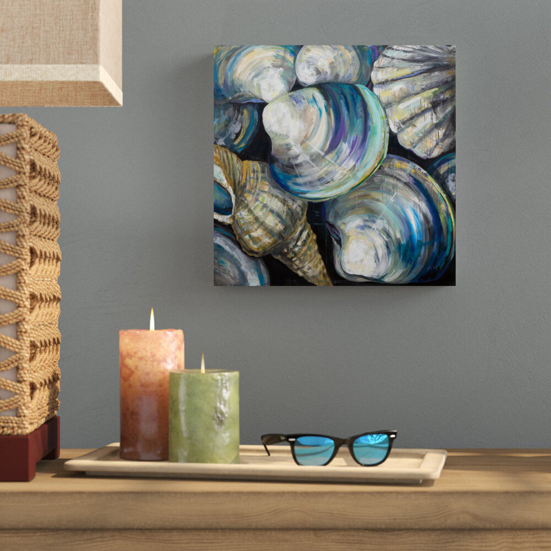 «Key West Shells» par Jeanette Vertentes, reproduction d'art sur toile tendue, H 12 po x l 12 po