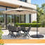 10 ft Octagonal Solar LED Cantilever Patio Umbrella with 40 Lights, Crank Lift and Cross Base, Beige