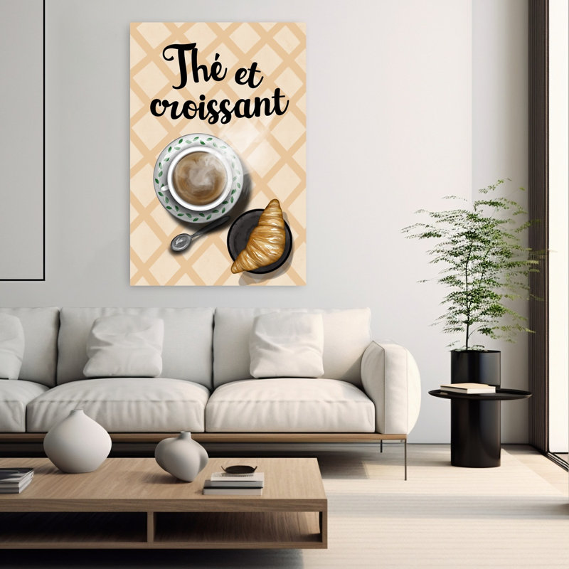 «French Tea Croissant», art mural, H 60 po x l 40 po