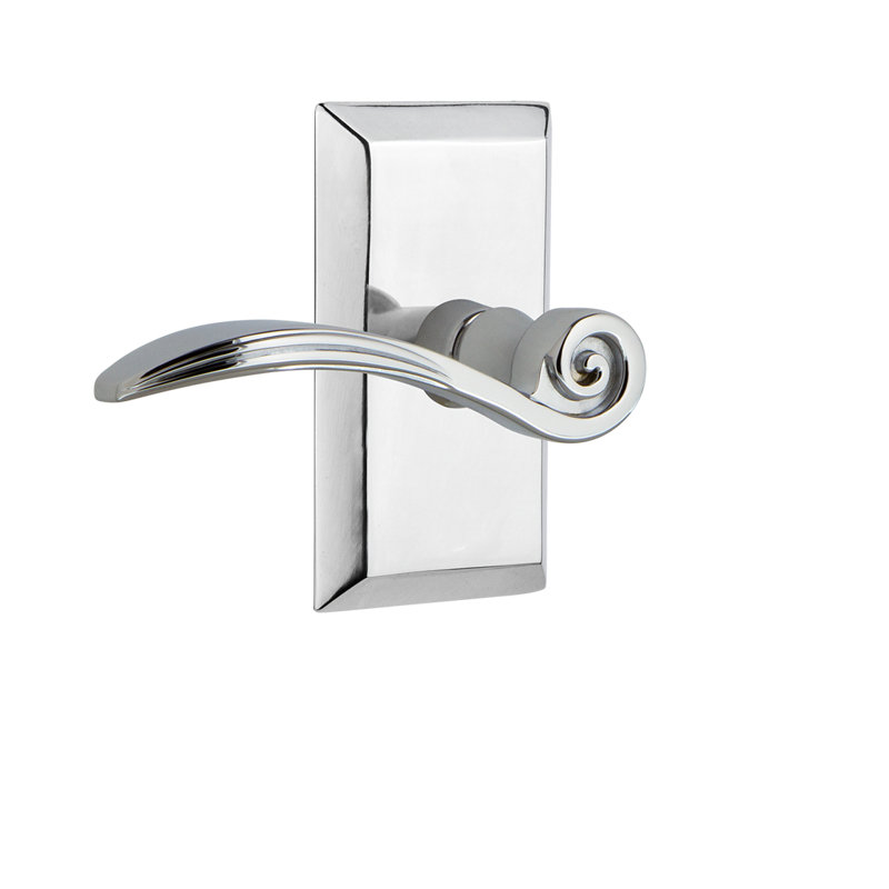 Intimité Studio Plate (lit et salle de bain) avec levier Swan, Chrome brillant, 2-3/8 po, Gauche