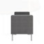 Banc repose-pieds carré avec accoudoirs carrés et garniture cloutée en velours moelleux, parfait pour les sièges modernes et fonctionnels