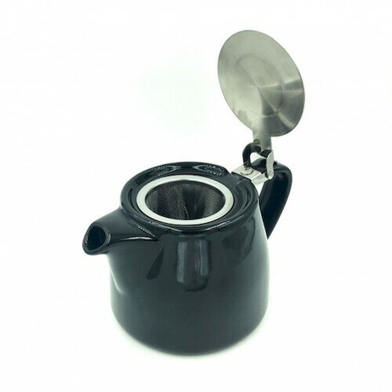 Théière jaune avec infuseur, Noir