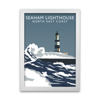 Seaham Lighthouse North East Coast by Richard O'Neill - Single Picture Frame Print