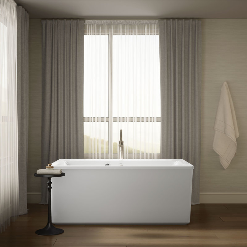 Stargaze 61" X 30" Freestanding Bath Soaking Acrylic Bathtub, White