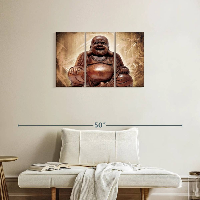 Laughing Buddha Multi Piece Canvas Print, H 20 po x l 33 po x P 1,25 po