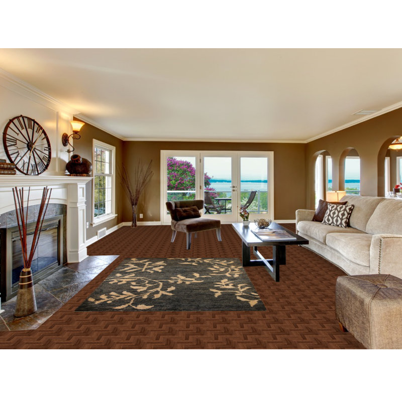 Abstract Oriental Area Rug 5x7