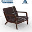 Chaise d'appoint Mid-Century moderne pour le salon, la chambre à coucher ou le bureau - Revêtement en sherpa, structure ergonomique en bois, coussin lombaire doux, fauteuil de détente confortable, robuste et respirant, brun-428298209