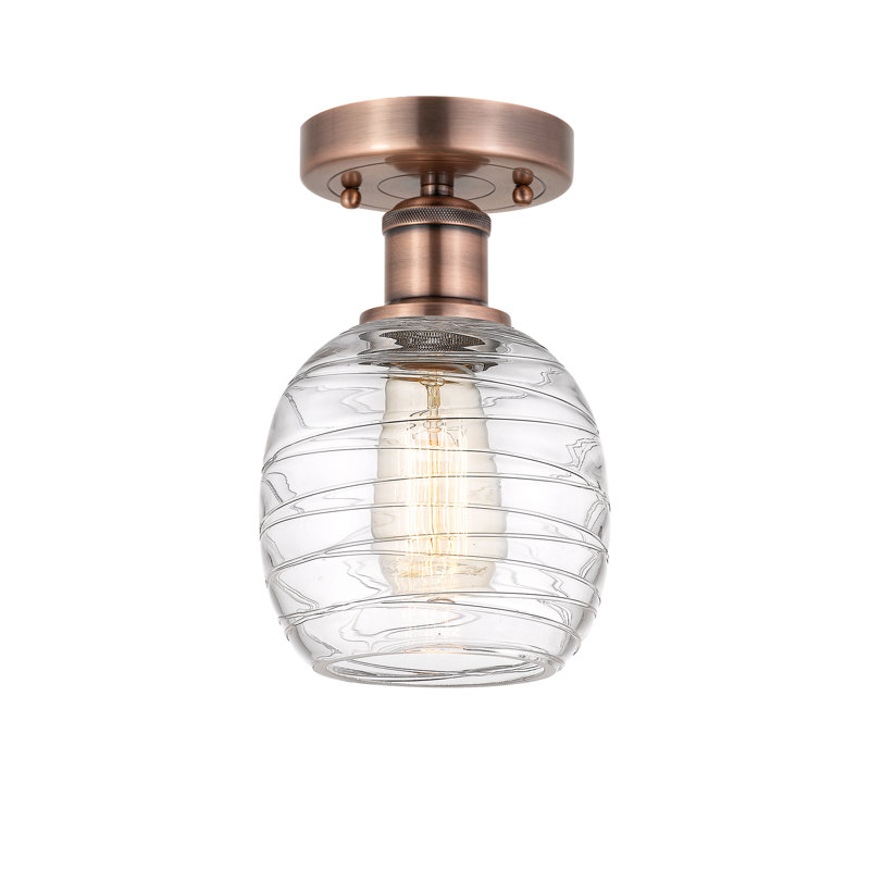 Plafonnier semi-encastré en verre Magréb, Antique Copper