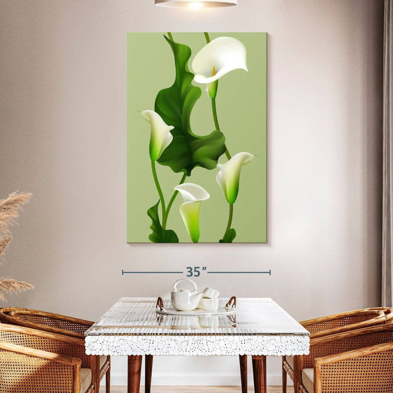 Harnek White Calla Lily, 51" H x 34" W