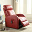 Fauteuil inclinable électrique rouge en similicuir avec poche de rangement à distance