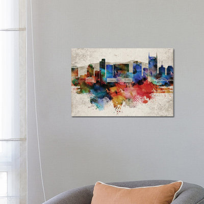 Nashville Abstract - Wrapped Canvas Print