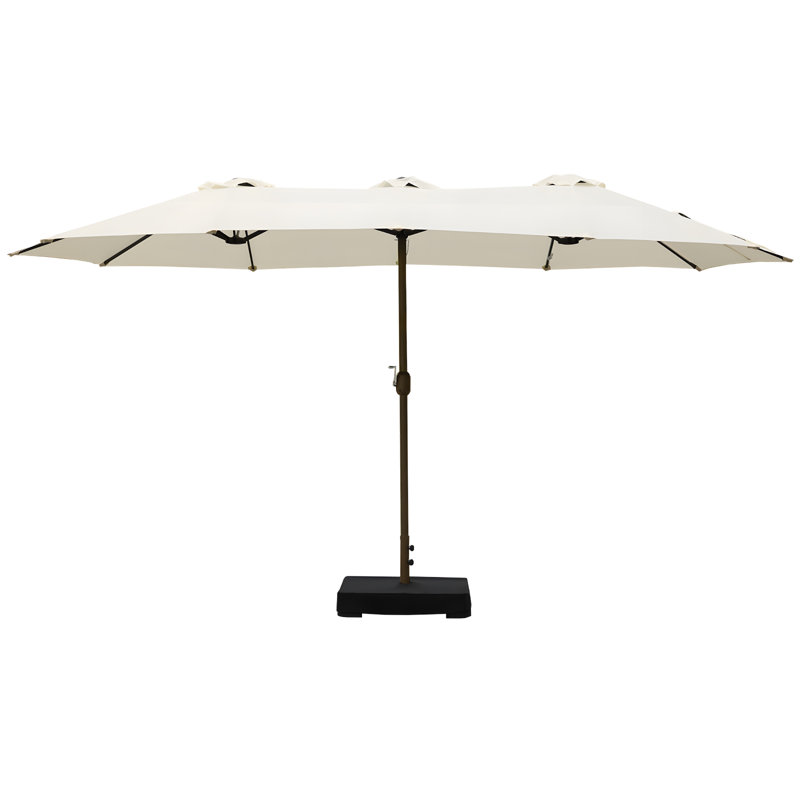 Parasol de marché rectangulaire Ocilla, Beige