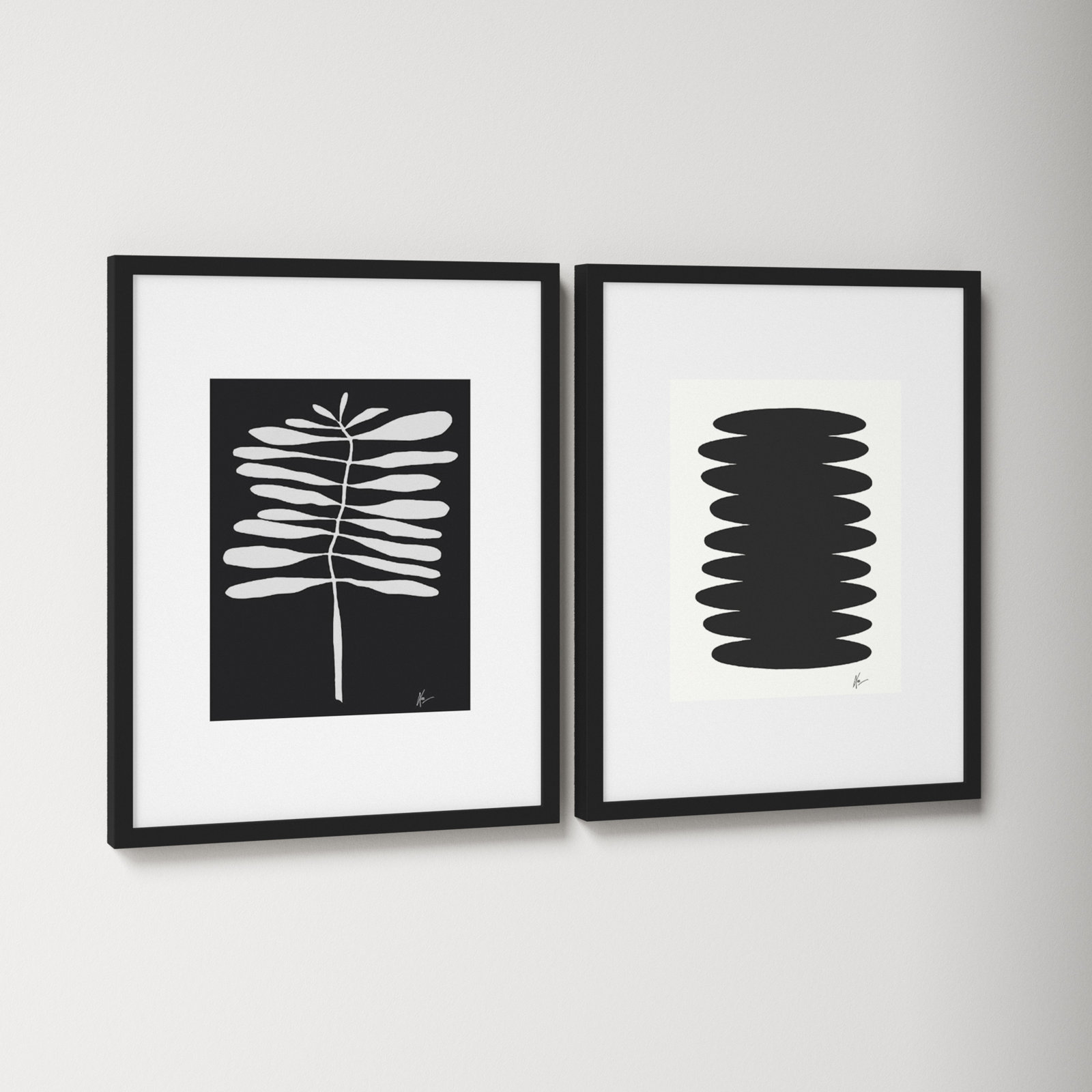 Flora 5&6 by Lee Lessem, Black Framed, 20" H x 32" W x 1.25" D
