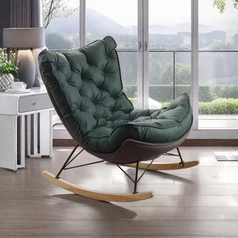 Chaise berçante Creative, Vert / gris clair
