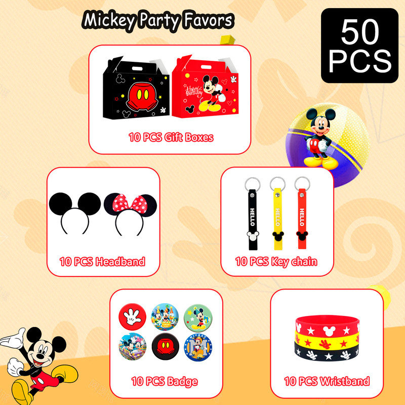 Mouse Party Supplies, All-in-One Mickey Party Favors Packs