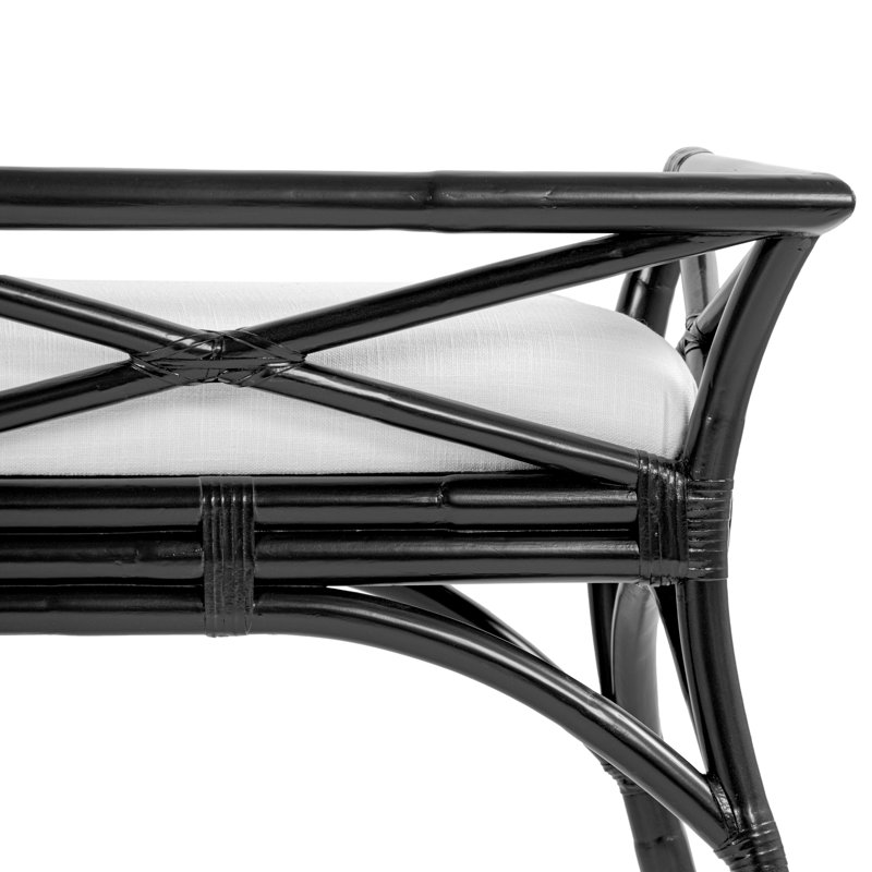 Wicker Bench, Black