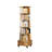 6 Tier Rotating Bookshelf, 360° Display Round Spinning Bookshelf With Wheels And Drawer, Space-saving, Small Space Rotating Bookshelf Tower For Bedroom, Living Room, Home, Office, Wood