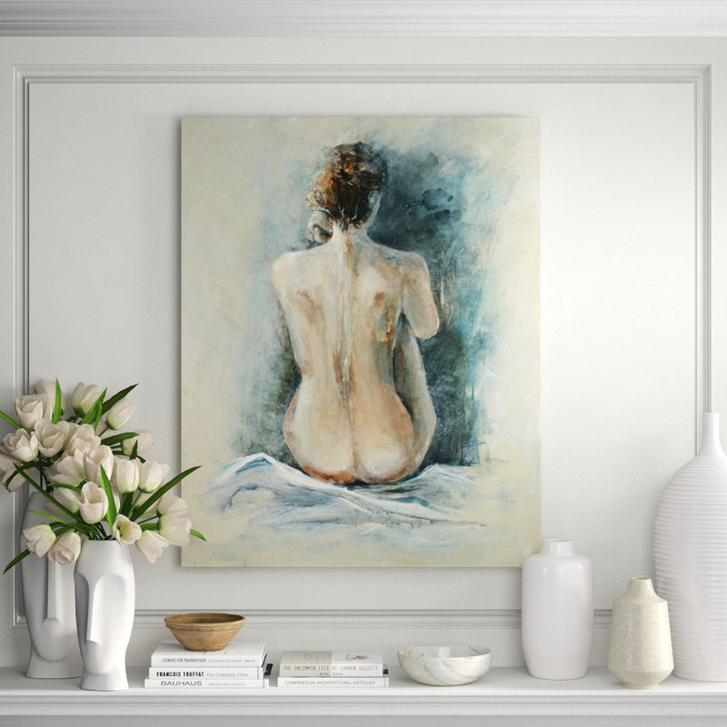 Blue Vignette I Painting by F. Elizabeth Douglass, 45" H x 36" W, Knife Gel