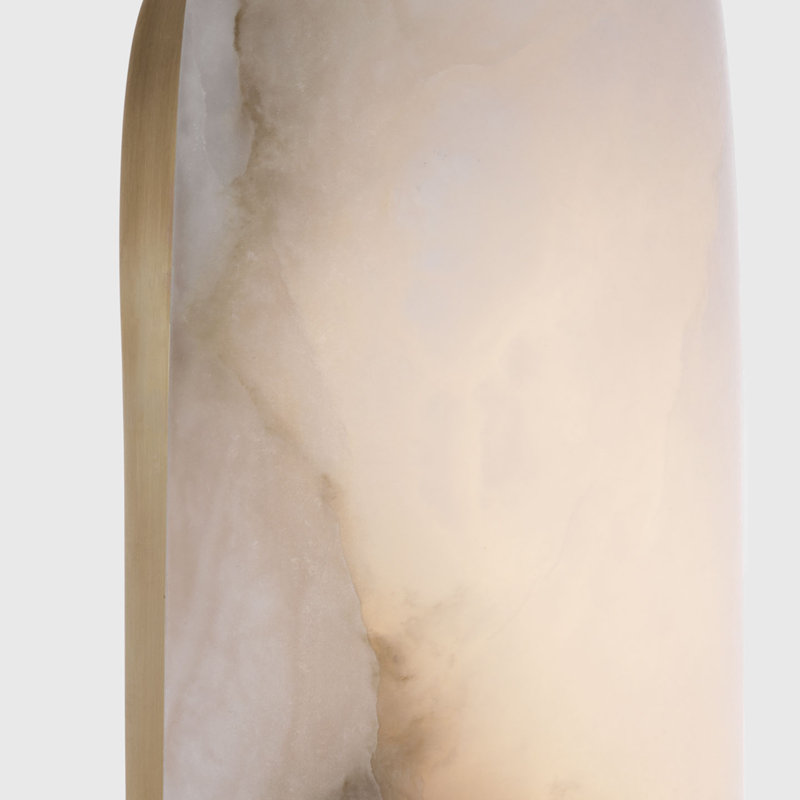 Kelly Wearstler Formosa 26" Linear Sconce, Alabaster/Antique-Burnished Brass, 19.75" H x 4.75" W x 3.25" D, 1400 W
