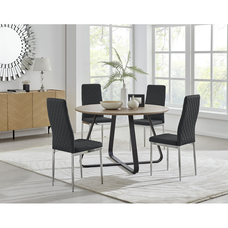 Ensemble de table de salle à manger Santini, Noir, Brun, Noir