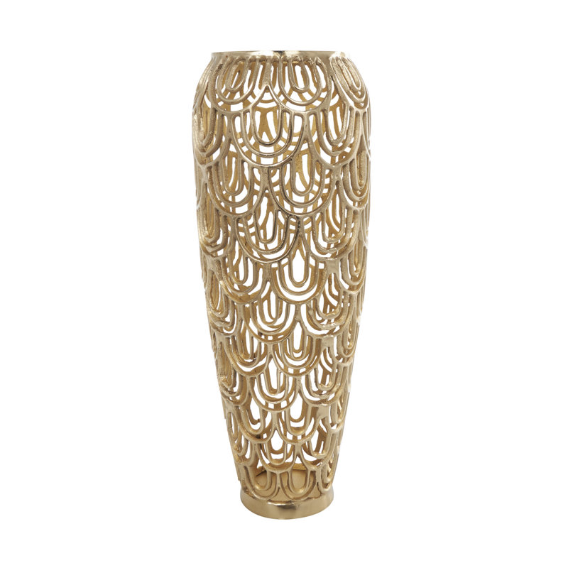 Vase de plancher Gathel, Or, H 25,1 po x l 9,45 po x P 9,5 po