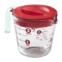 Pyrex Prepware 1-cup Glass Measuring Cup, Clear With Red Measurements, Pack  Of 2 Cups : Target