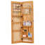 Armoire-penderie pour armoire à bijoux en bois massif avec miroir pleine longueur, 47,5 x 14,3 po, verrouillable au mur avec lumière DEL-783144941