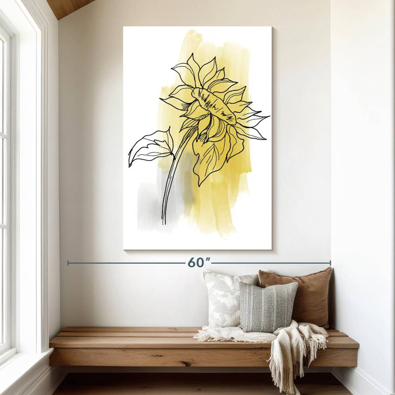 Harnek botanique en gris I, H 51 po x l 34 po
