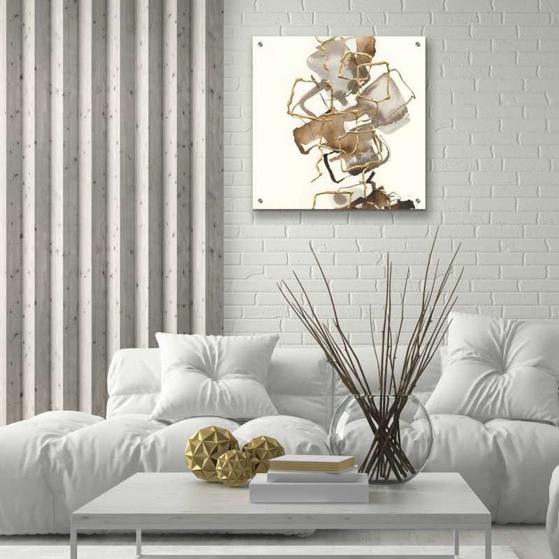 «Gold Squares I» par Chris Paschke, H 24 po x l 24 po x P 0,2 po