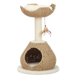  Walk Up-Natural, Aesthetic Handwoven Cat Tree, Eco-Friendly and Sustainable Small Cat Tower