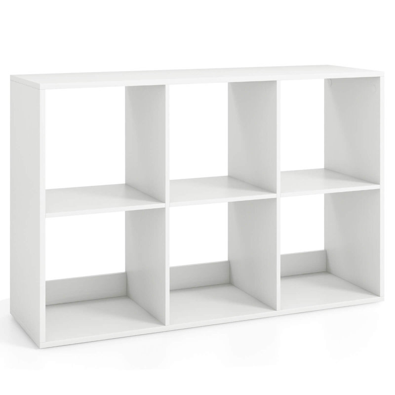 Bookcase Open Back Bookshelf With Anti-tip Kit Modern Style Organizer, (6 Shelves) 27.5"H x 41"W x 13"D