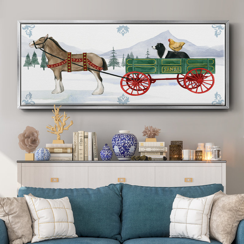 Collection Santa's Farm, toile en C encadrée, H 8 po x l 20 po