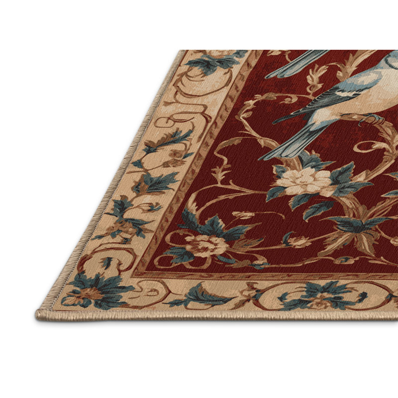 Tapis brun français lavable à la machine, Rectangulaire 7 pi x 10 pi