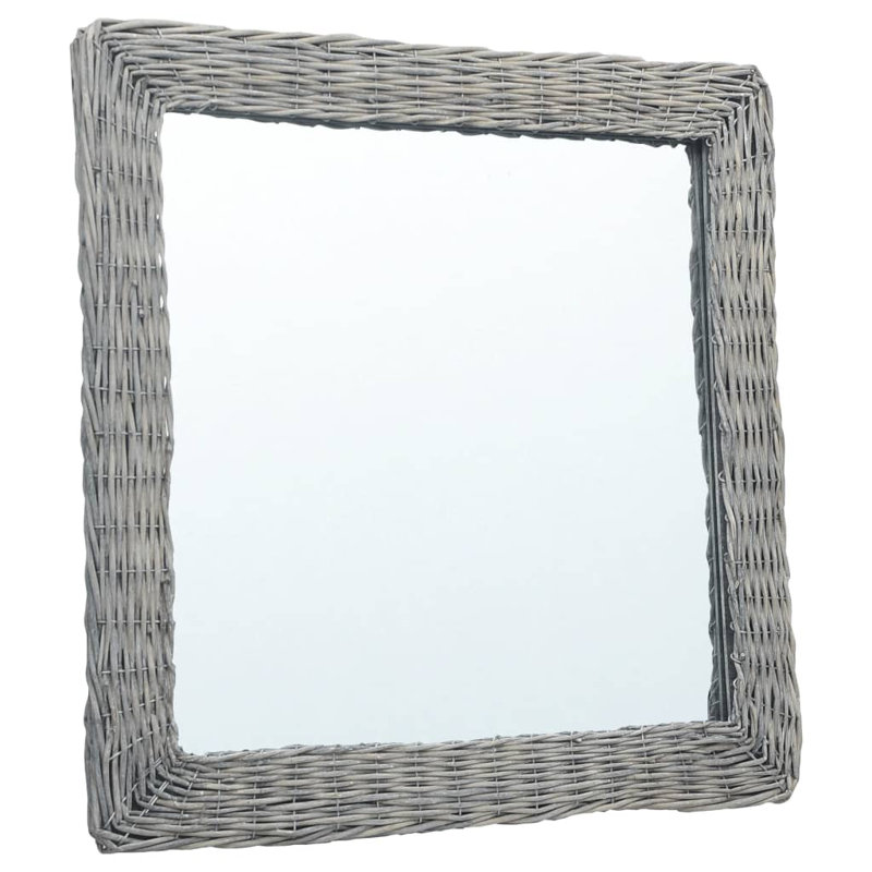 Miroir de salle de bain Iddings, Carré 19,7 po x 19,7 po, Brun