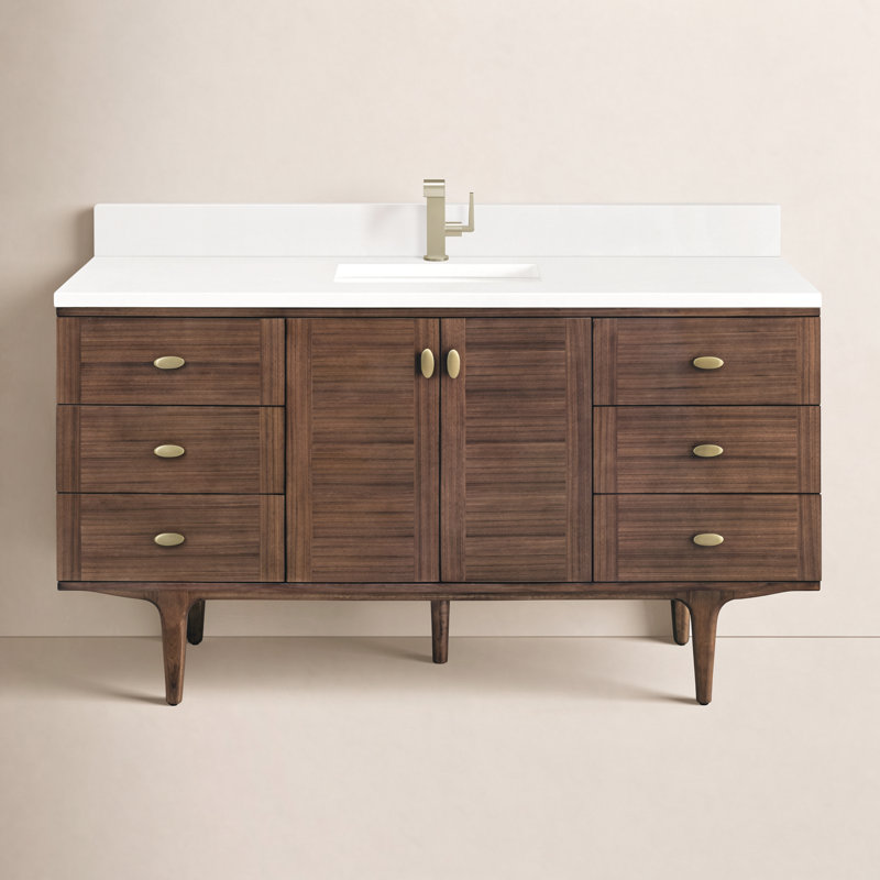 Aliza 60" Single Bathroom Vanity Set, White Zeus, Single-Hole