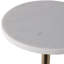 Table d'appoint décorative ronde en métal avec plateau en marbre et base piédestal pour le salon - Table d'appoint moderne pour table de bout étroite et étroite - Blanc et or-781131953
