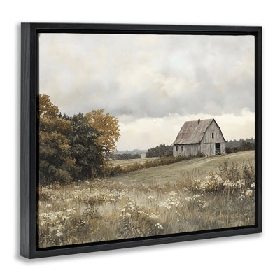 Cadre flottant Meadow Autumn Barn Meadow, design par LSR Design Studio
