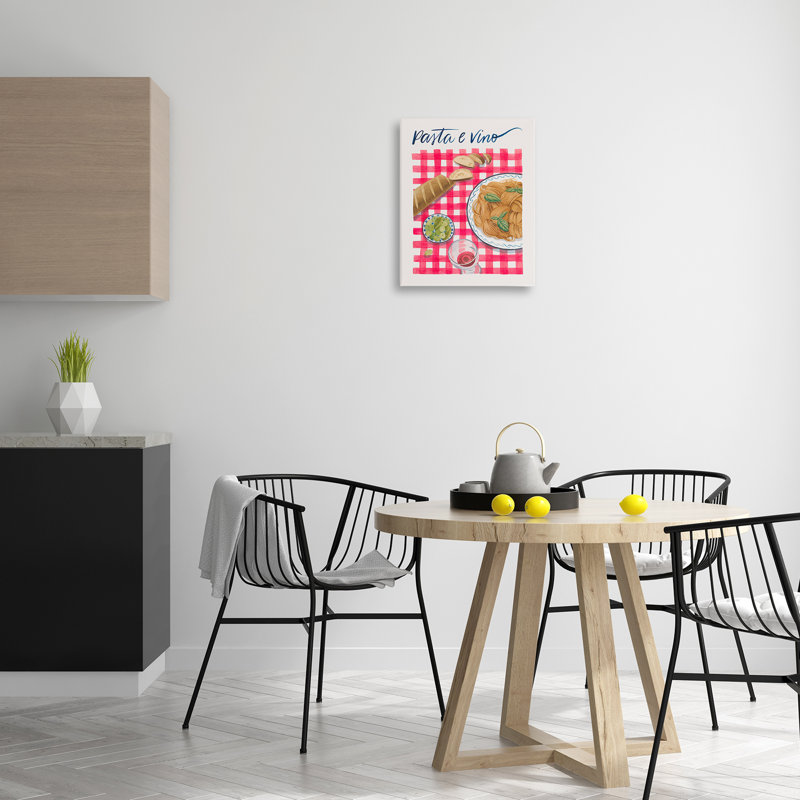 "Stupell Industries Pasta & Wine on Tartan", art mural par Grace Popp, H 20 po x l 16 po