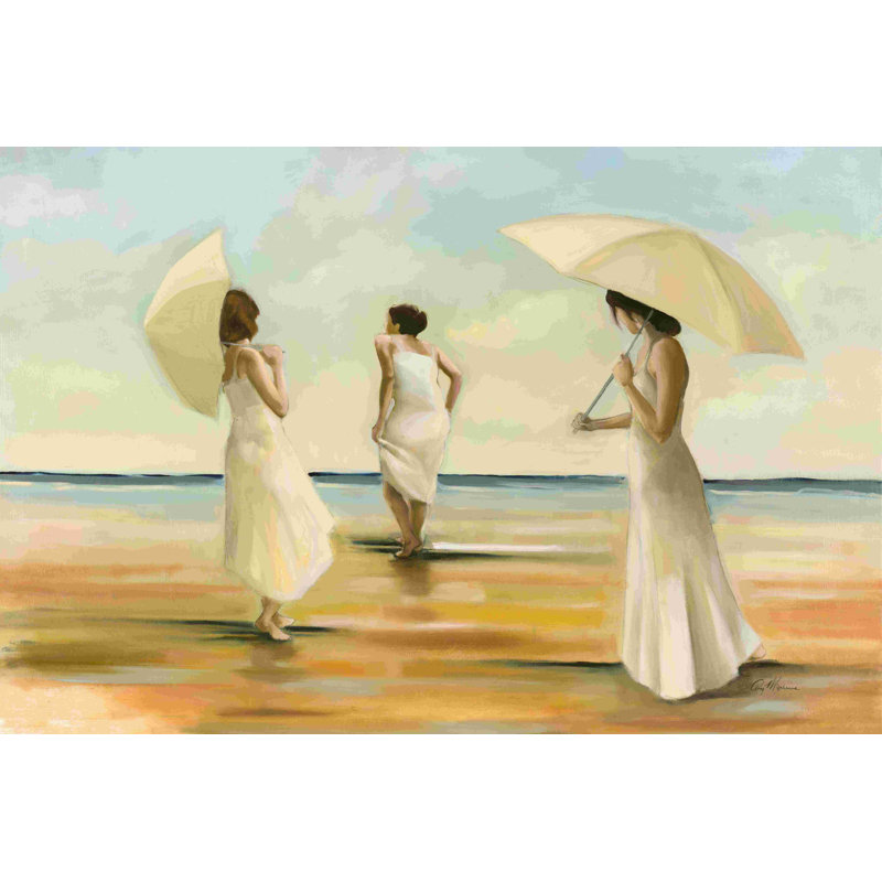 Filles en robe blanche - impression sur toile tendue, H 8 po x l 12 po