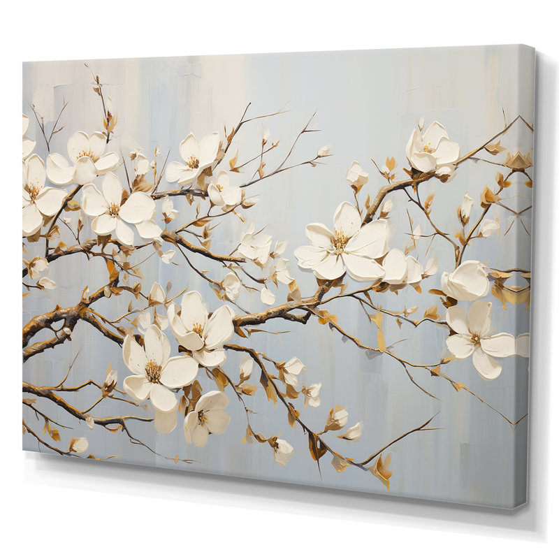 «White Dogwood Blossom Escape I» sur toile, Toile tendue, H 30 po x l 40 po x P 1,5 po