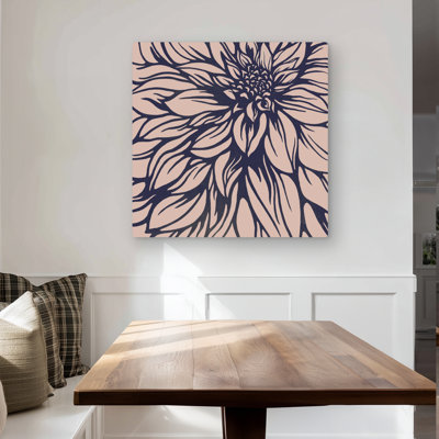 Dahlia Flower Coral Metal Print | Floral Home Decor Accent