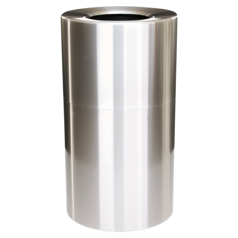 Poubelle de designer 35 gallons, Aluminium satiné