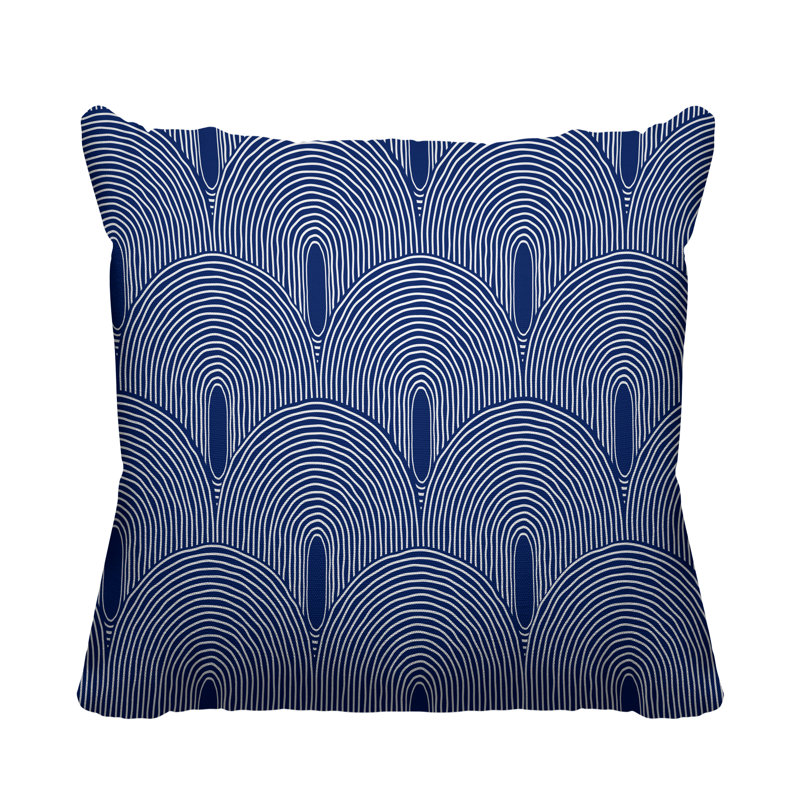 Limpo Indoor/Outdoor Throw Pillow, 18" x 18", Navy Blue