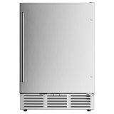 Simzlife 23.5'' W 180 Cans 5 Cu Ft Beverage Refrigerator - Freestanding/Built-In/Under Counter Cooler with Commercial-Grade Stainless Steel Door & Reversible Handle, Stores Beer, Wine, Drinks