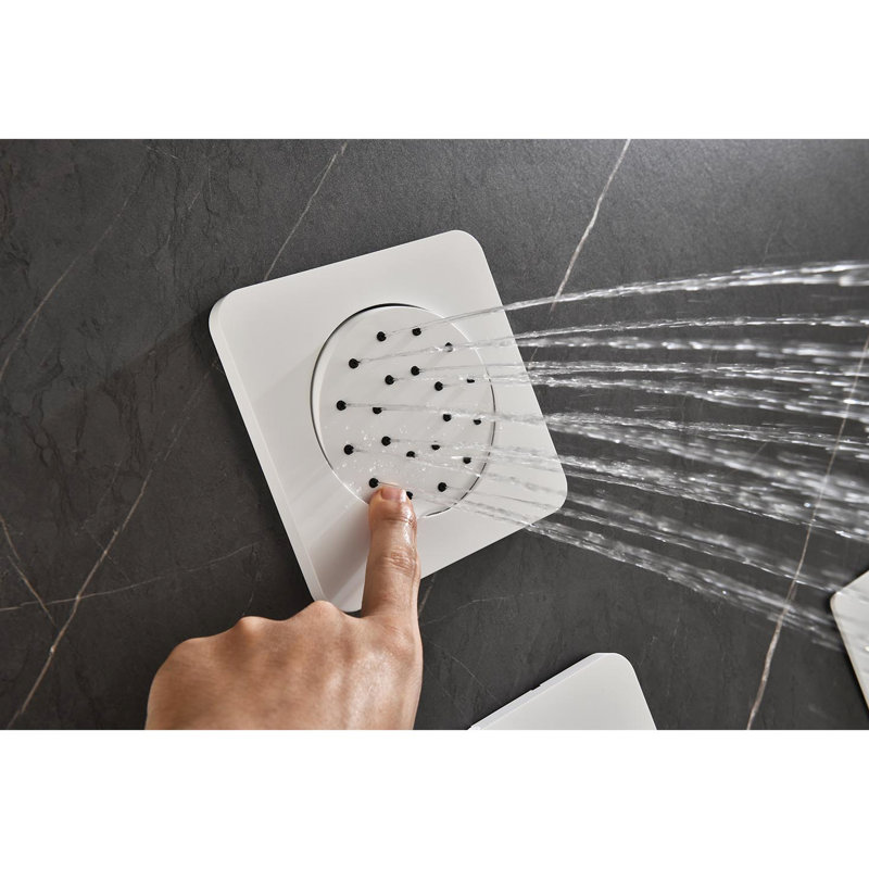 Innovative Shower System With Multiple Functions - Rain Head, Hand Shower, Slide Bar, Bodysprays In Bathroom, Brass, Stylish Look