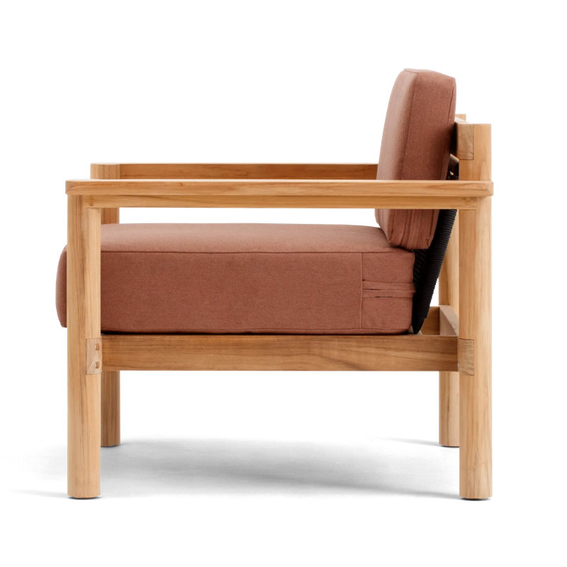 Haven Outdoor Teak Armchair, Sunbrella Rust