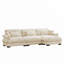 Canapé en velours 3 places avec repose-pieds-35886590